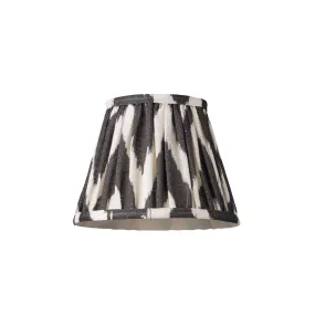 18cm Straight Empire Pendant shade in Printed Linen Ikat Shade in Black Zig-Zag