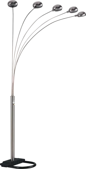 84"H SILVER 5-HEAD CAP STYLE FLOOR LAMP (1PC/CTN) (2.24/33.97)