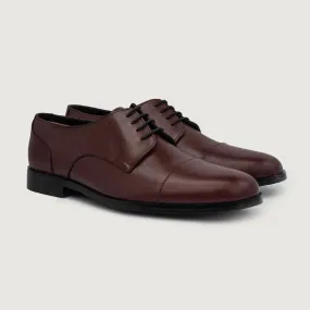 Attorney Derby Maroon Leather Shoes