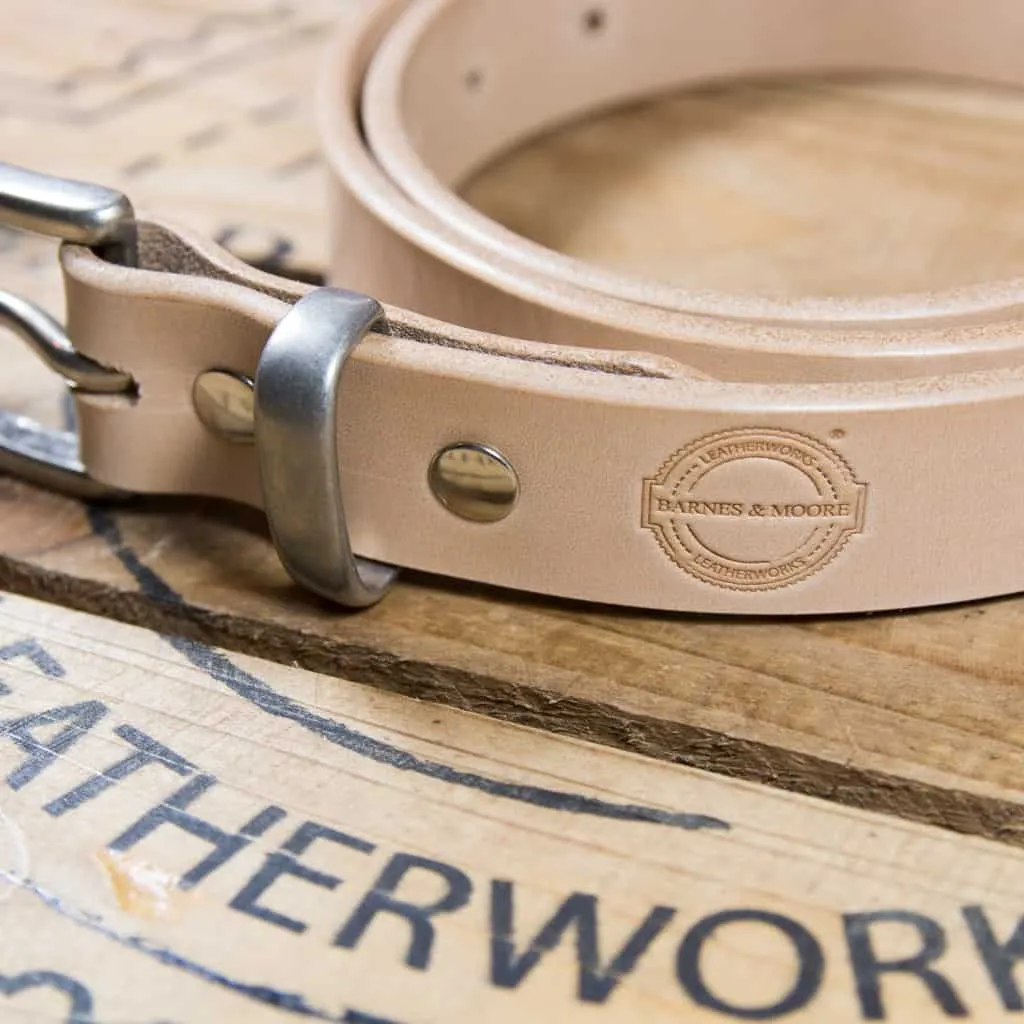 Barnes & Moore Slim Belt - Natural/Nickel