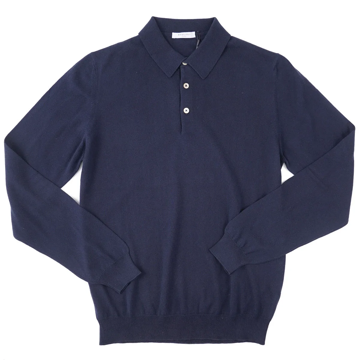 Boglioli Soft-Knit Cotton Polo Sweater