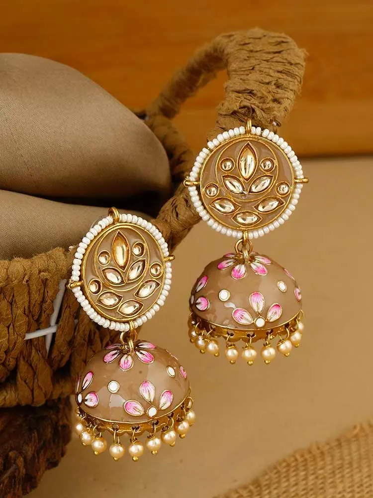 Brown Havisha Ethnic Earrings