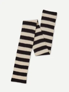 BRUSHED STRIPE SCARF BLACK & OATMEAL