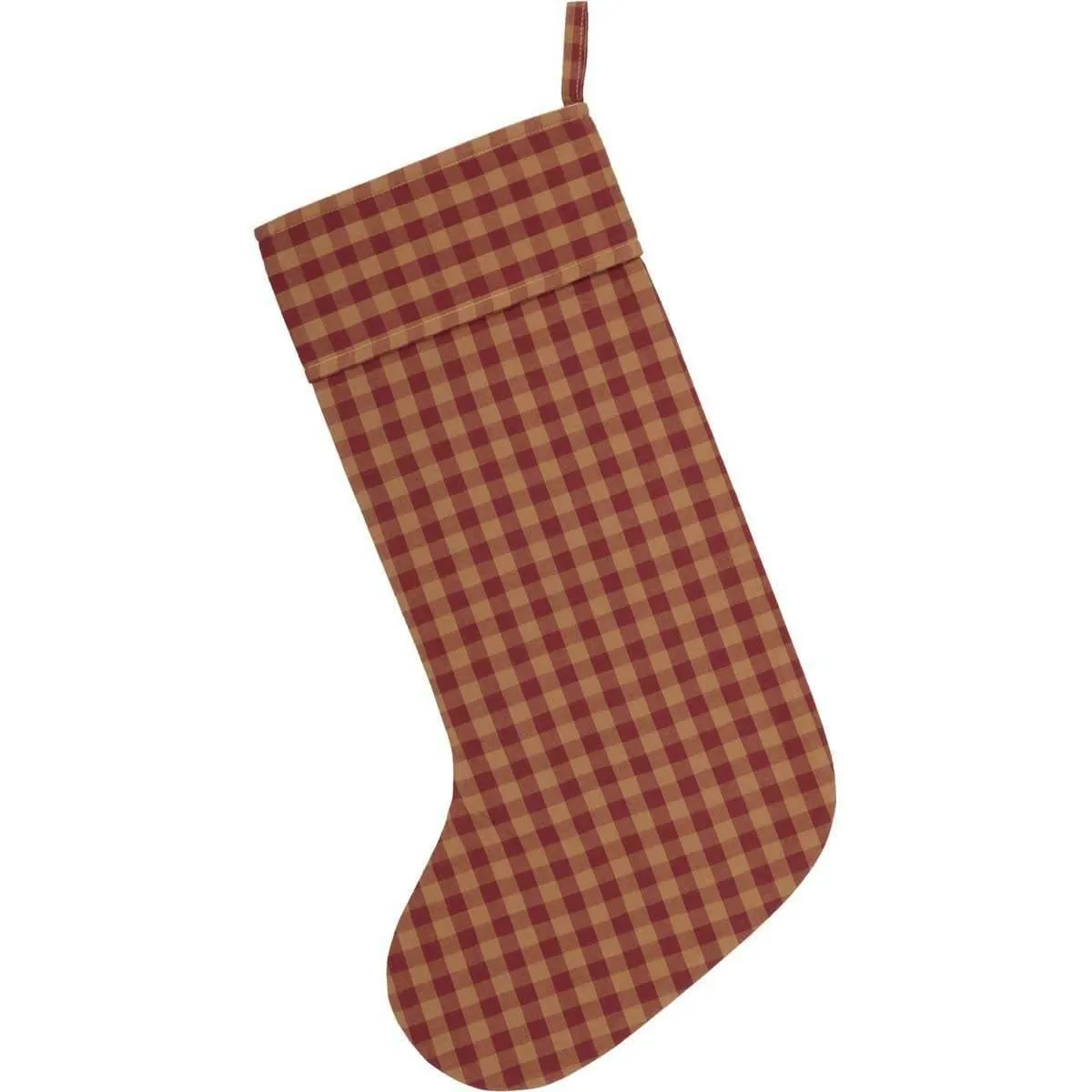 Burgundy Check Stocking 12x20