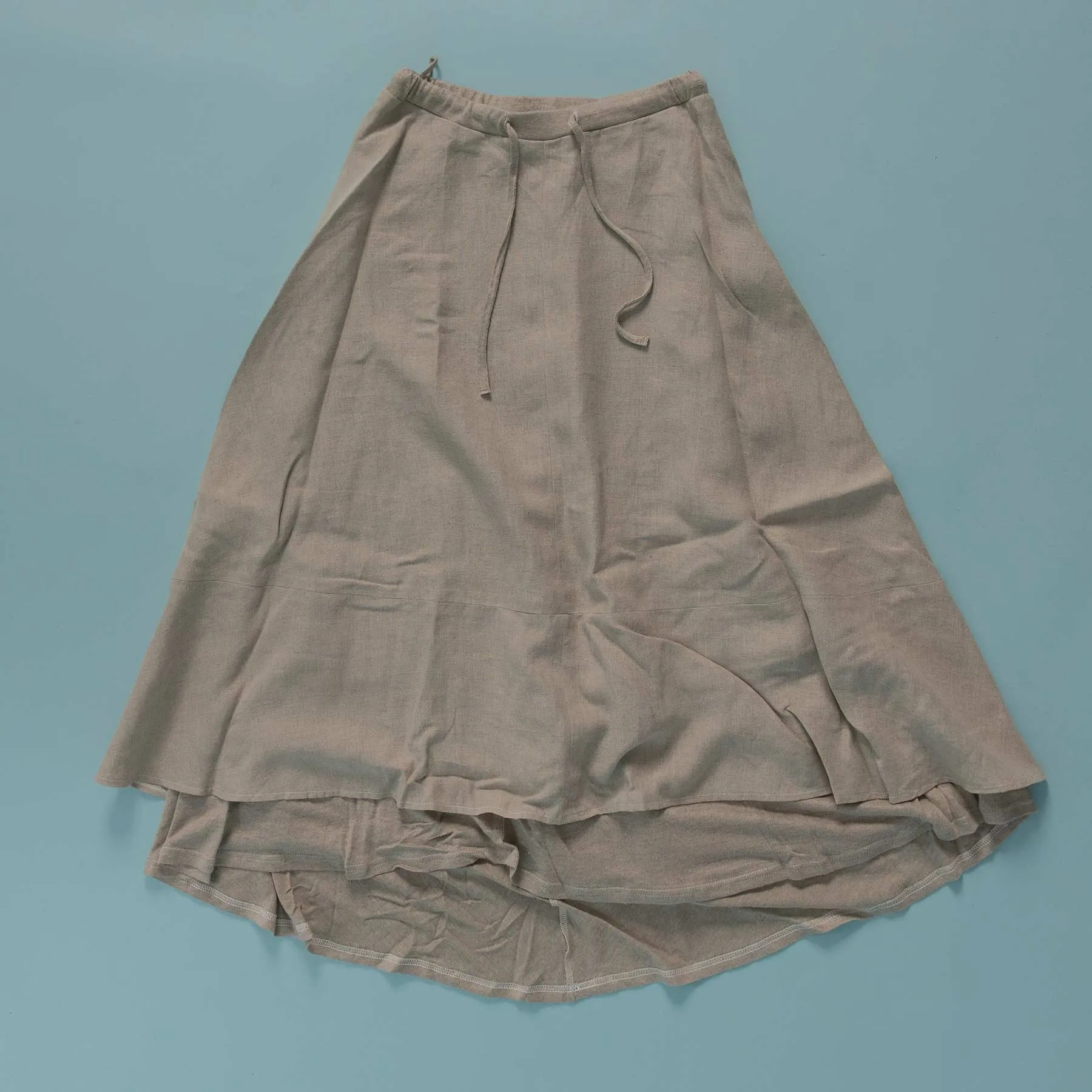 CARMEN FANTASY 100% Organic Linen Skirt (Multiple Woven & Knit Layers)