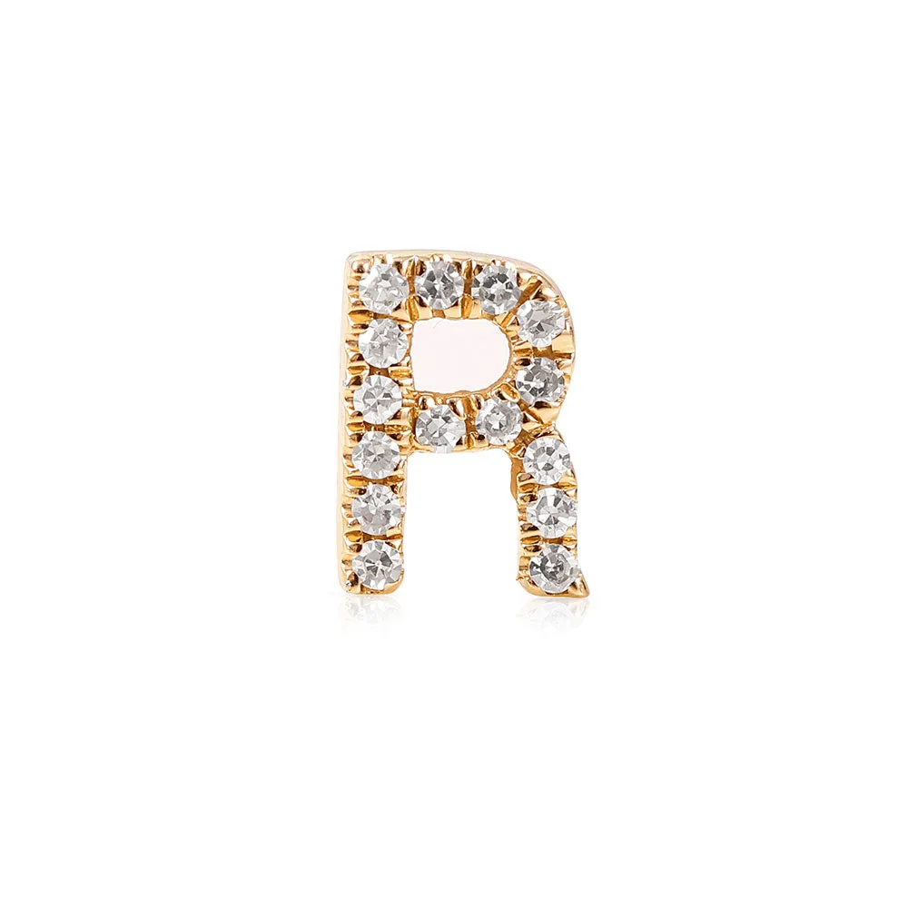 DIAMOND INITIAL EARRING