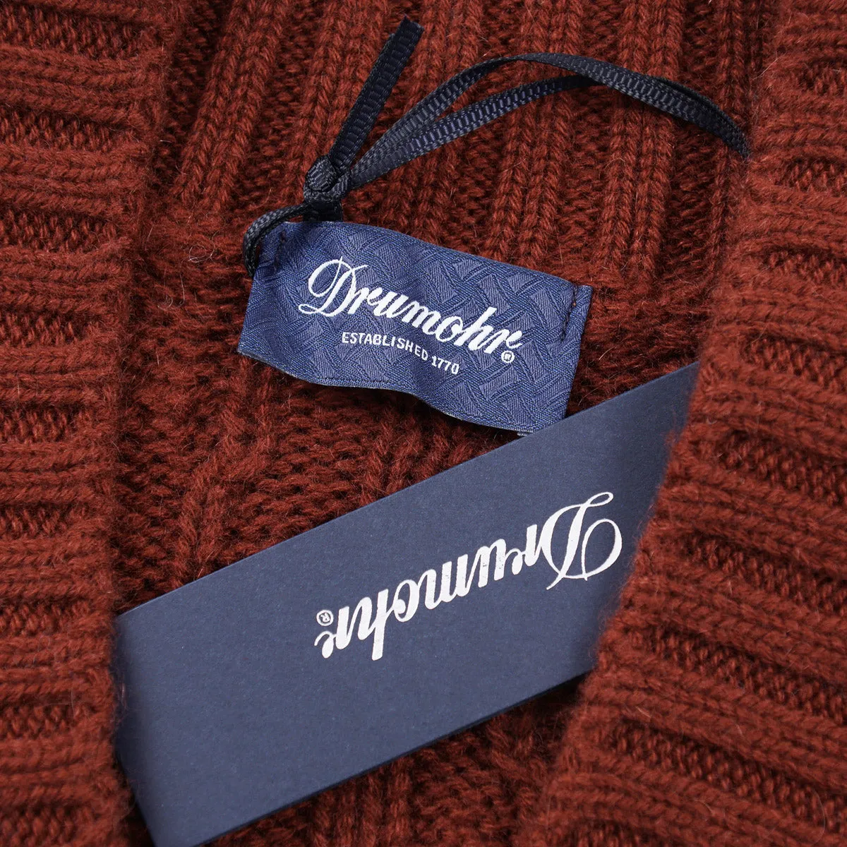 Drumohr Thick Cable Knit Cashmere Sweater