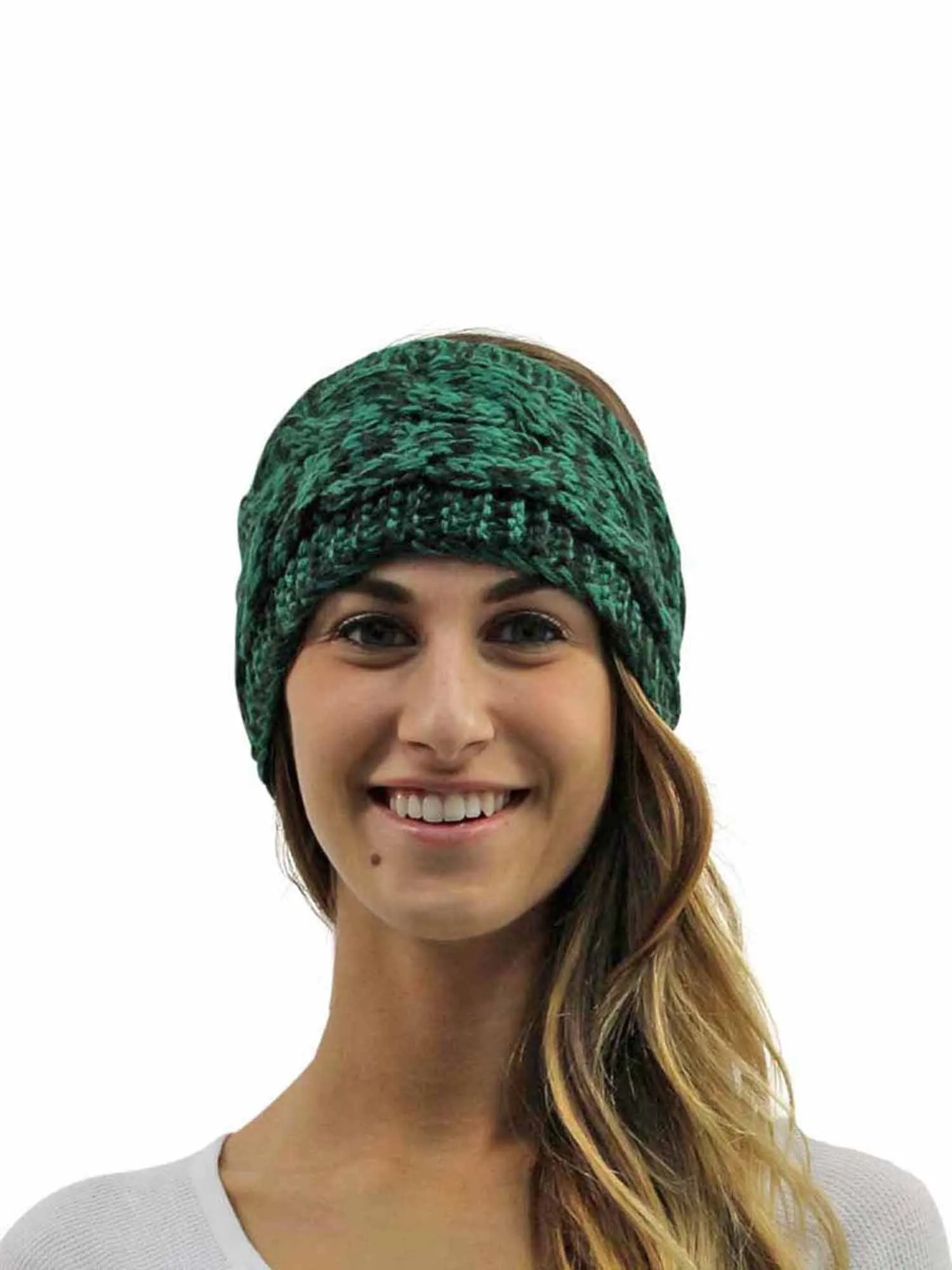 Green Marled Knit Super Soft Winter Headband