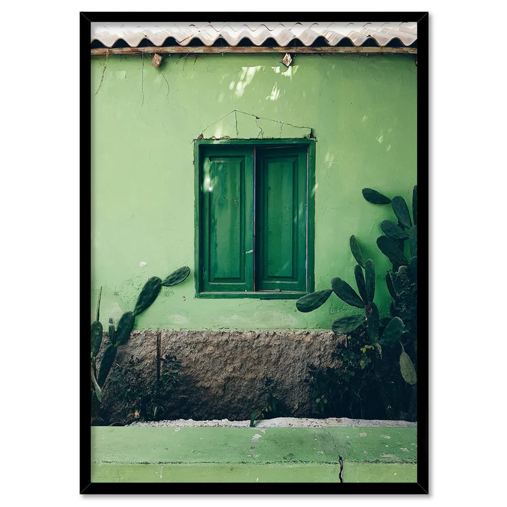 Green Villa Shutters - Art Print