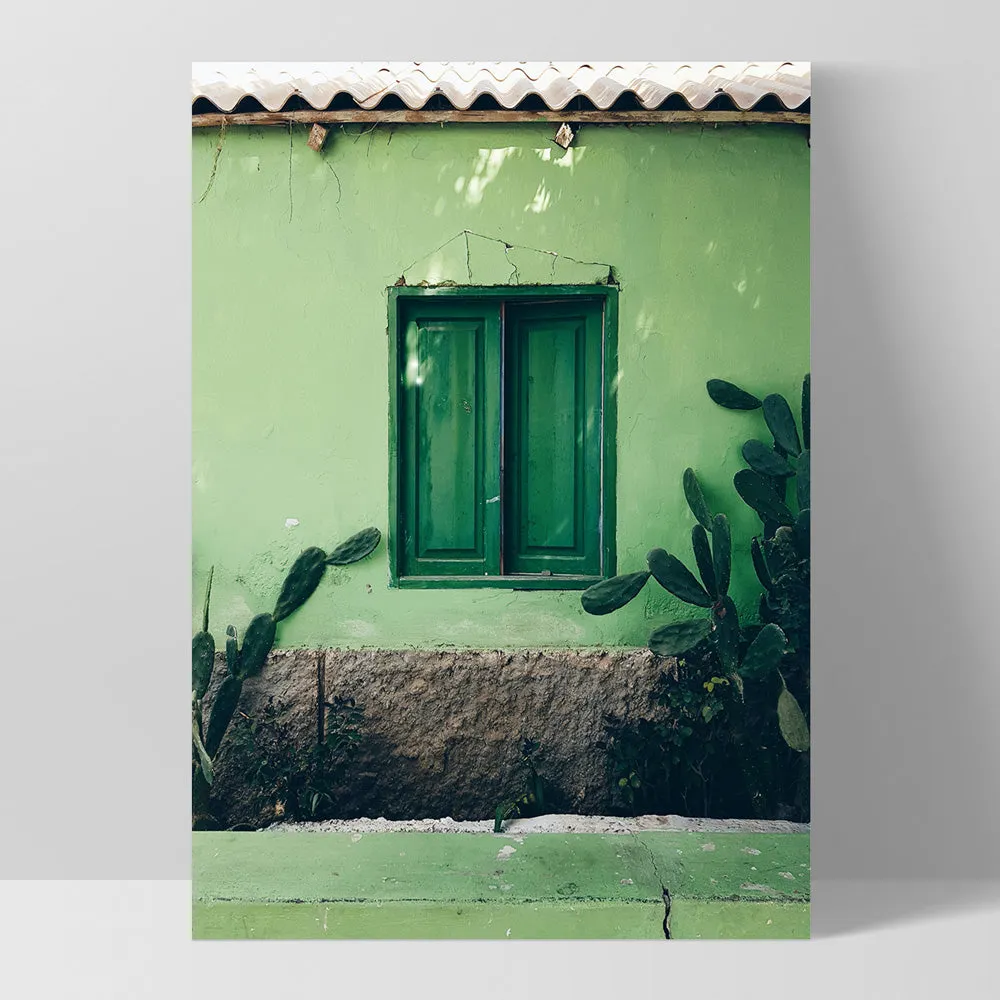 Green Villa Shutters - Art Print