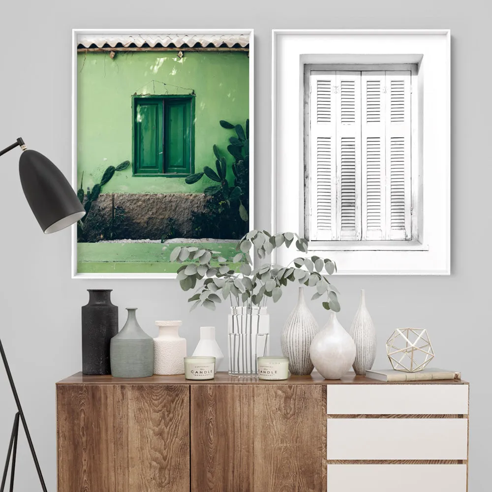 Green Villa Shutters - Art Print