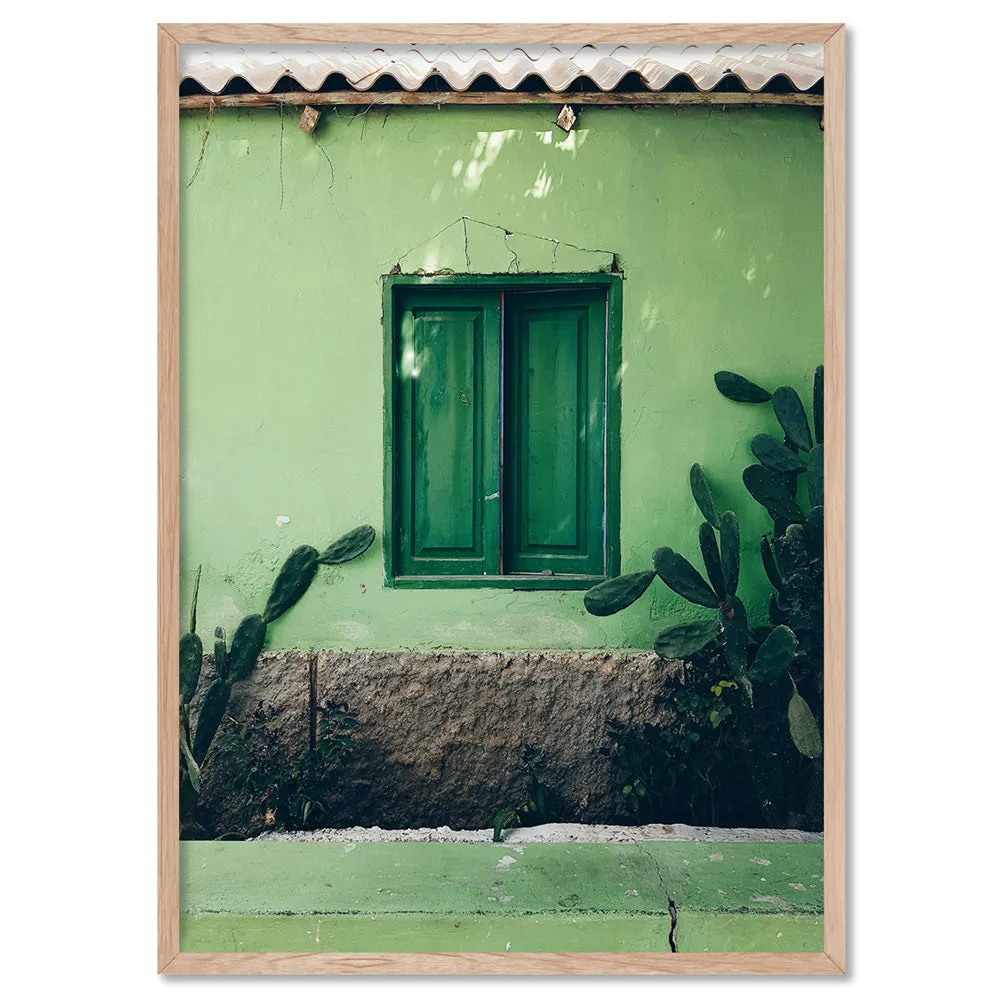 Green Villa Shutters - Art Print