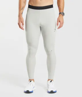 Gymshark Apex Run Tights - Light Grey