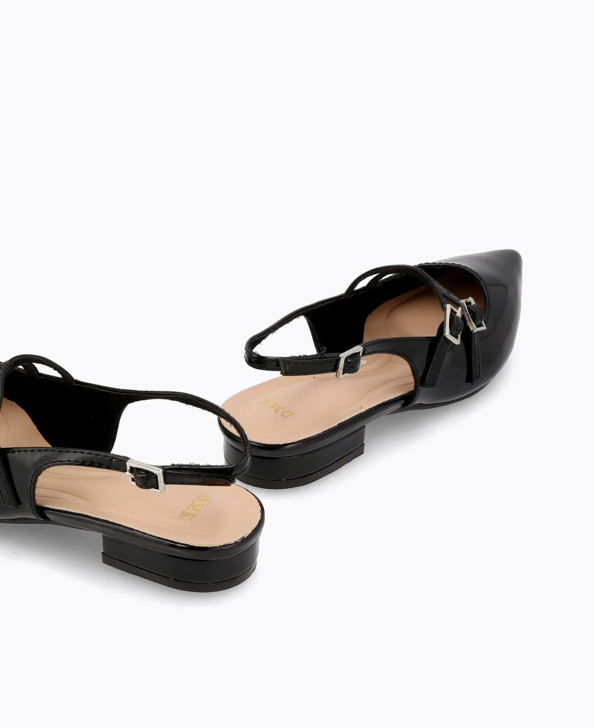 Inca Slingback Mary Jane Flats - Black