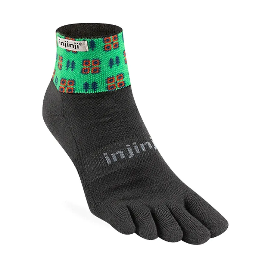 Injinji Trail Sock | Midweight | Mini-Crew | Evergreen