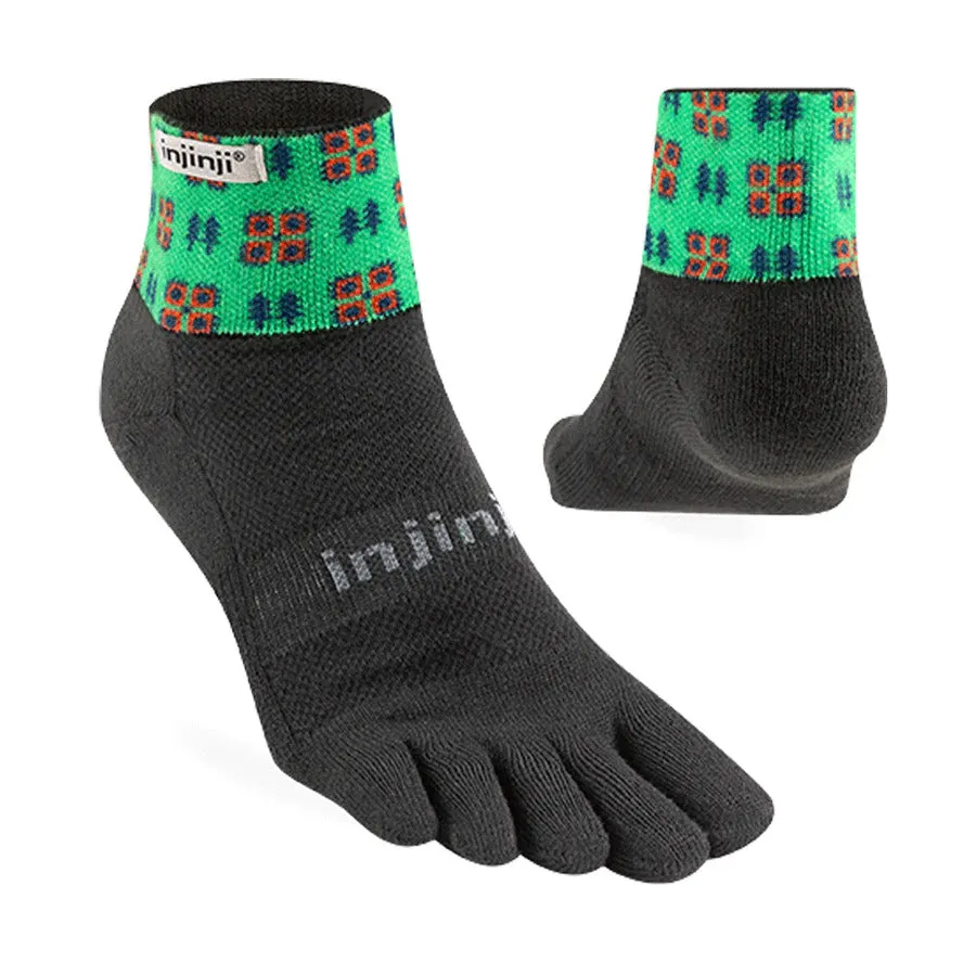 Injinji Trail Sock | Midweight | Mini-Crew | Evergreen