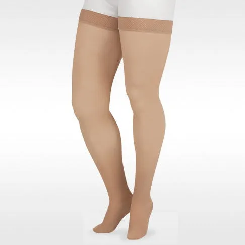 Juzo 2001 Soft Closed Toe Thigh Highs w/ Silicone Band Border - 20-30 mmHg