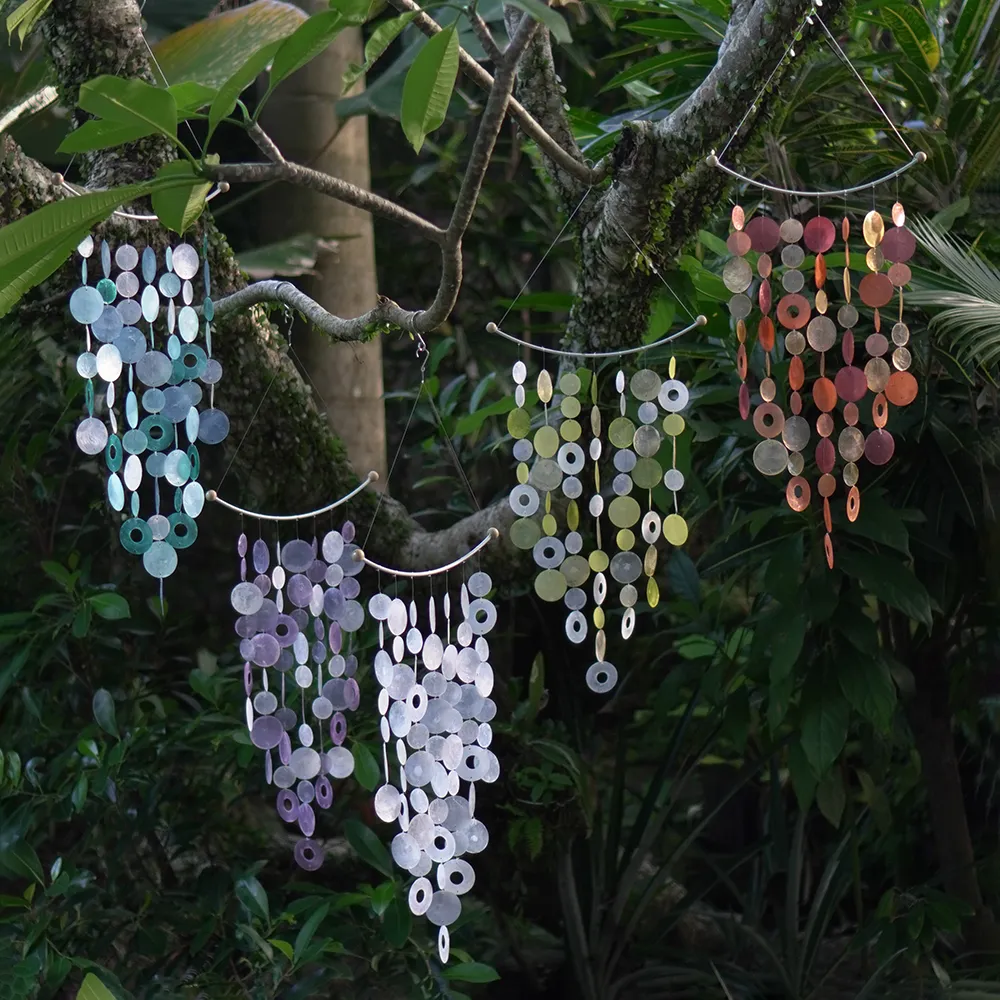 Lavender Inverted Arch Capiz Wind Chime