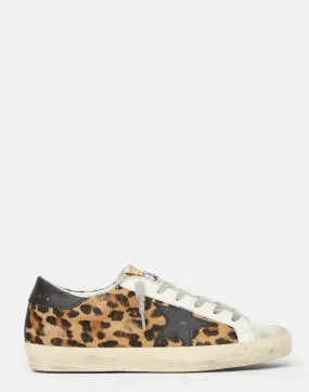 Leopard Print & Black Superstar Sneakers