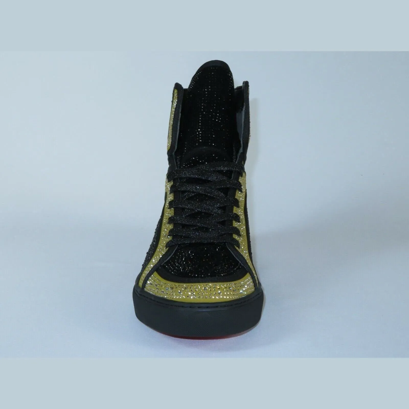 Men High Top Shoes By FIESSO AURELIO GARCIA ,Fancy Rhine stones 2402 Black Gold