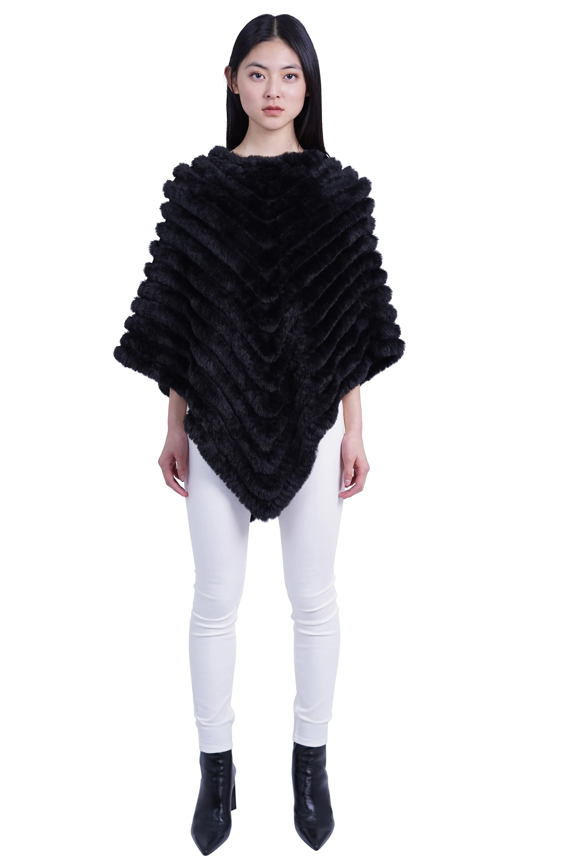 Mila Faux Fur Poncho