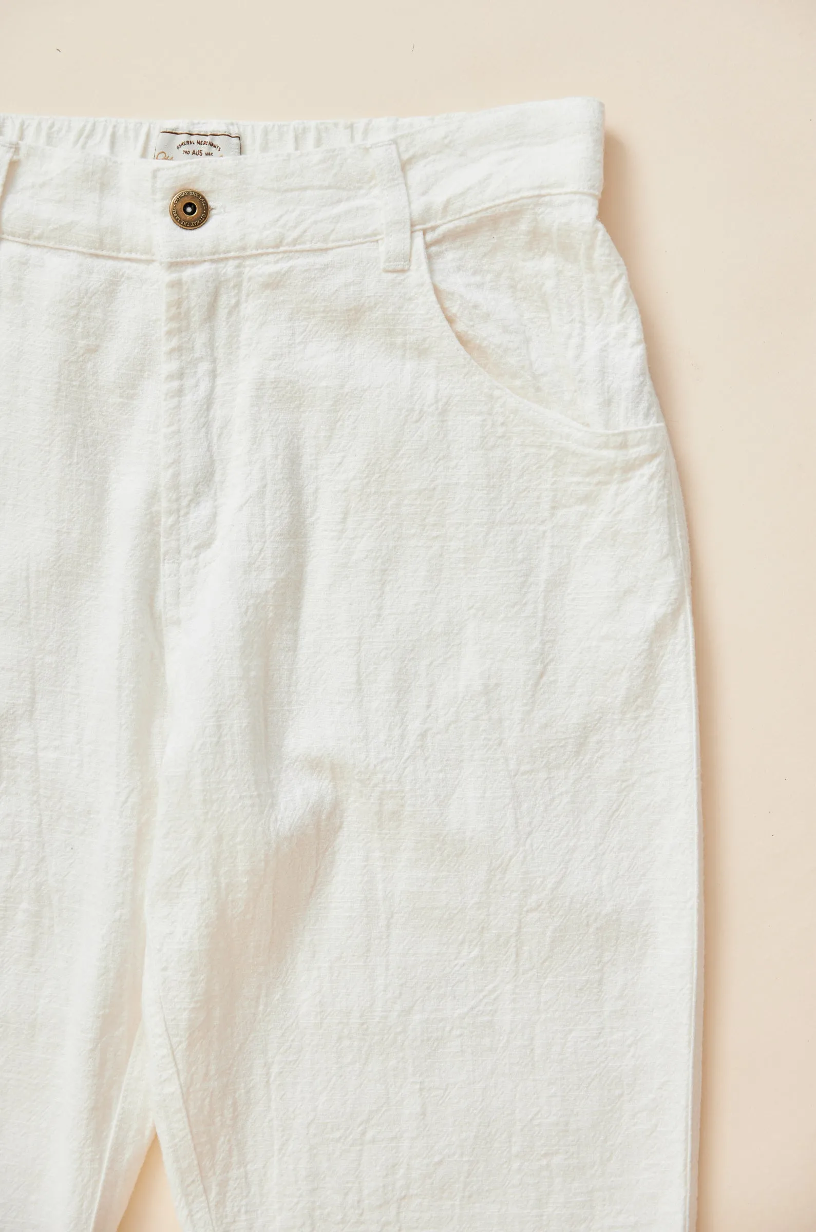 Miller - Textured Linen Pants - White