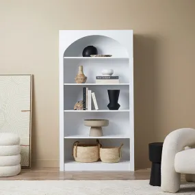 Santorini Tall Arched Bookcase - White