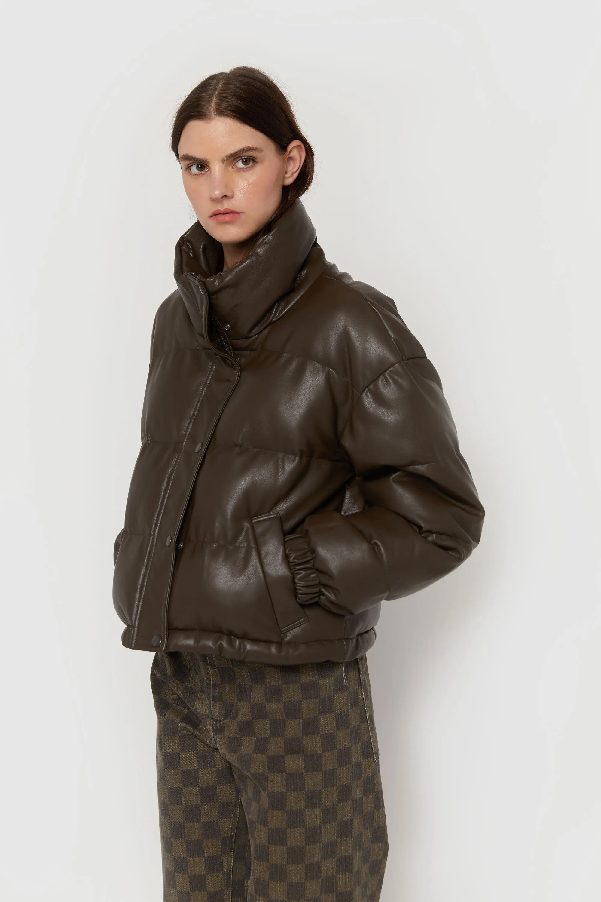 VEGAN LEATHER PUFFER