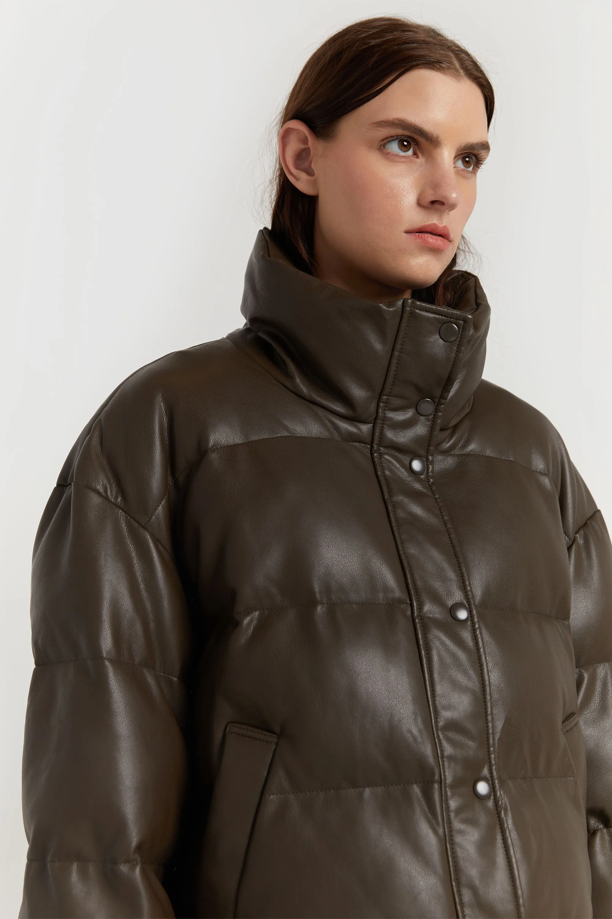 VEGAN LEATHER PUFFER